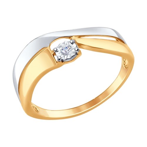 Кольцо, золото, бриллиант, 1011557